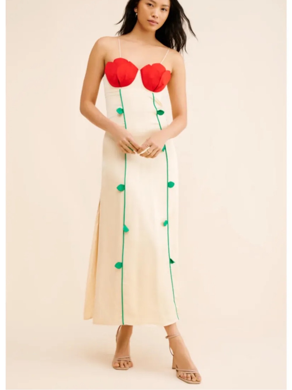 Farm Rio Rose Shaped Bodice Sleeveless Maxi Dress